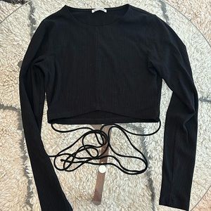 Reformation black crop top